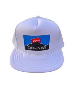 Coors Mens Snapback Trucker Hat Consert Series White Adjustable Mesh Back Vtg